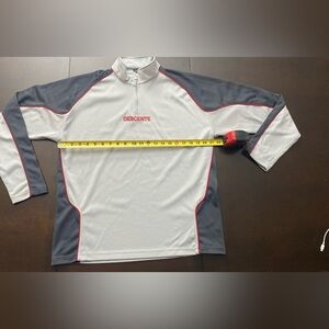 Descente Gray and White Men's Sweater halft zip